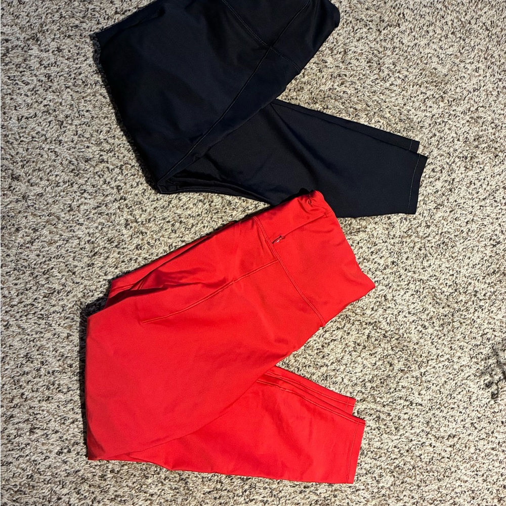All in Motion Black and Red Leggings